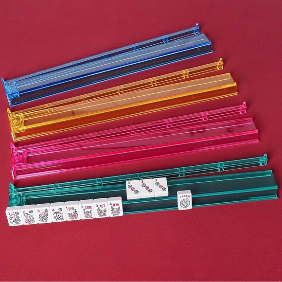 Blue Floral Mahjong Complete Set with Carrying Case - Picture 9 of 13